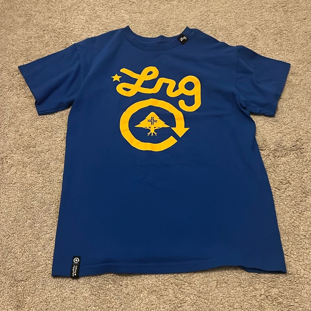 Lifted‎ Research Group LRG Mens Blue Yellow Cycle Logo Short Sleeve Shirt Tee M